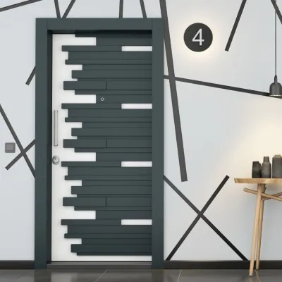 Porte en acier Royal Guard Gris Anthracite & Blanc Laqué / Gris Anthracite Laqué