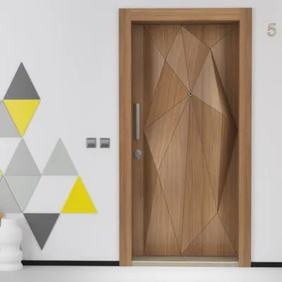 Porte en acier Royal Guard Geta Placage en Teck Naturel