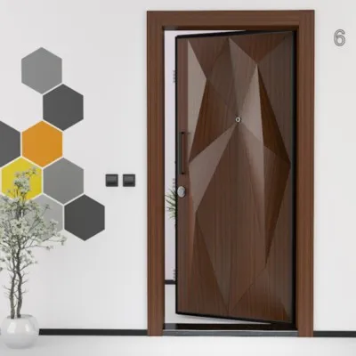 Porte en acier Royal Guard Geta Placage en Noyer Naturel