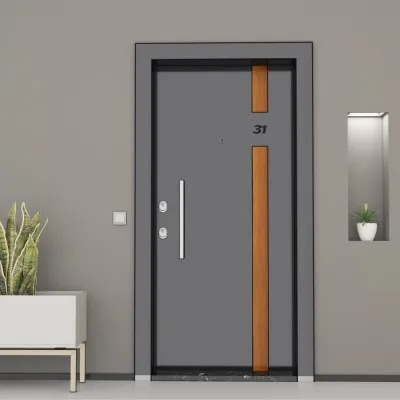 Kroma A2 Çelik Kapı  Antrasit Gri Highgloss / 4279 Laminant (Altınmeşe)