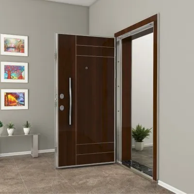 Kroma 602 Steel Door Rose Walnut Highgloss