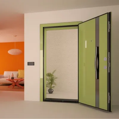 Стальная дверь Kroma 611 Зеленый Highgloss / Антрацитовый серый Highgloss