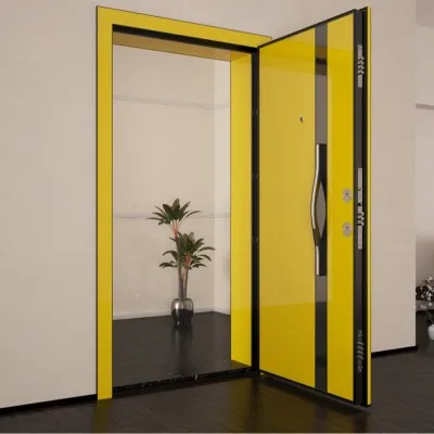 Стальная дверь Kroma 611 Желтый Highgloss / Антрацитовый серый Highgloss