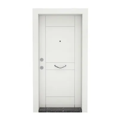 Nova 804 Çelik Kapı Beyaz Mat / Beyaz Statik Boya
