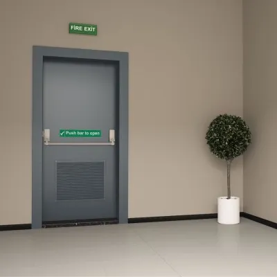 E-120 Tek Kanatlı Yangın Kapısı Antrasit Gri