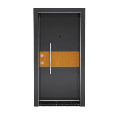 Kroma 610 Steel Door Anthracite Grey Highgloss / Bamboo